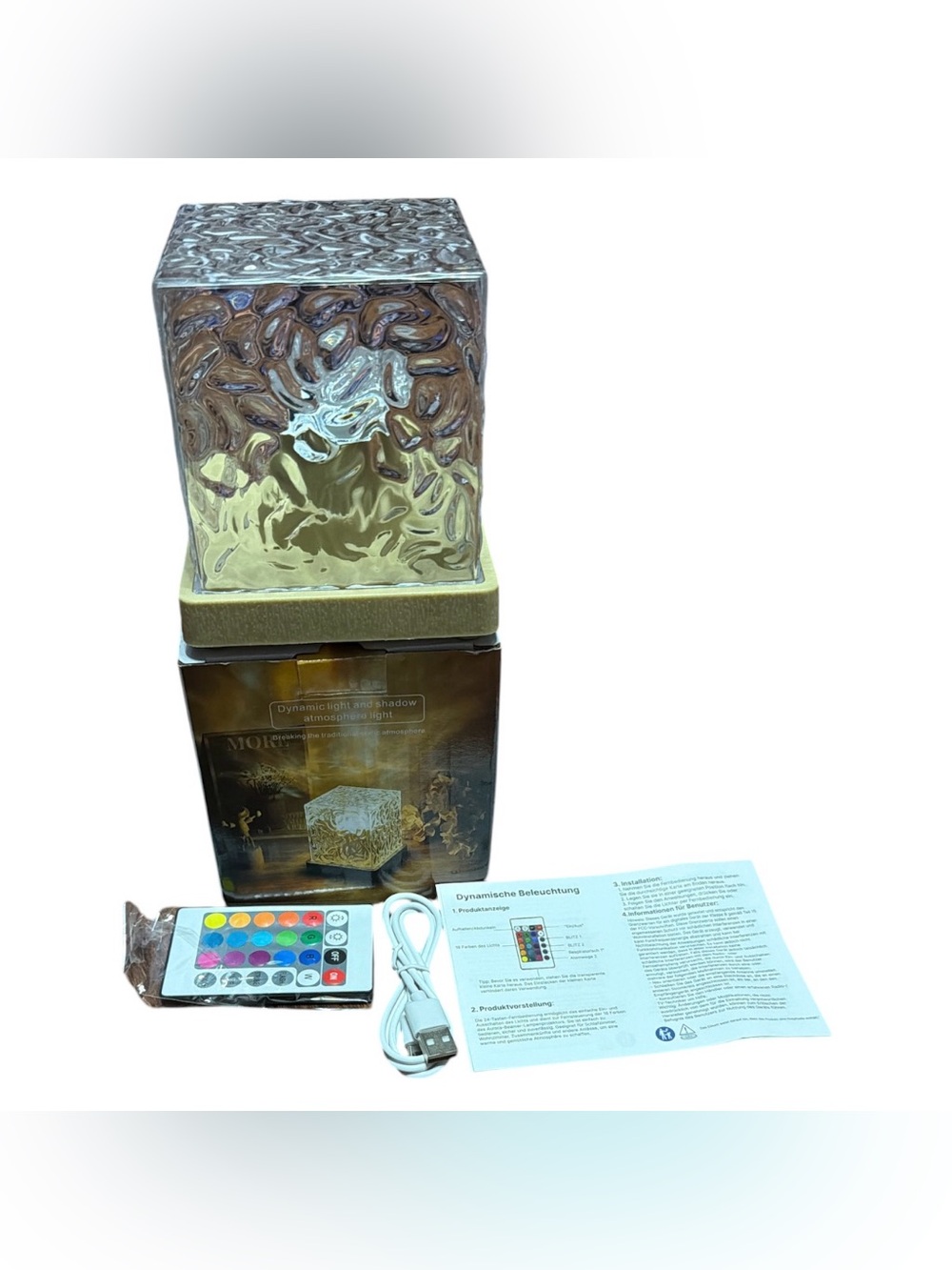 🌟 Dynamic 16-Color Water Ripple Ambient Light Cube 🌟 new